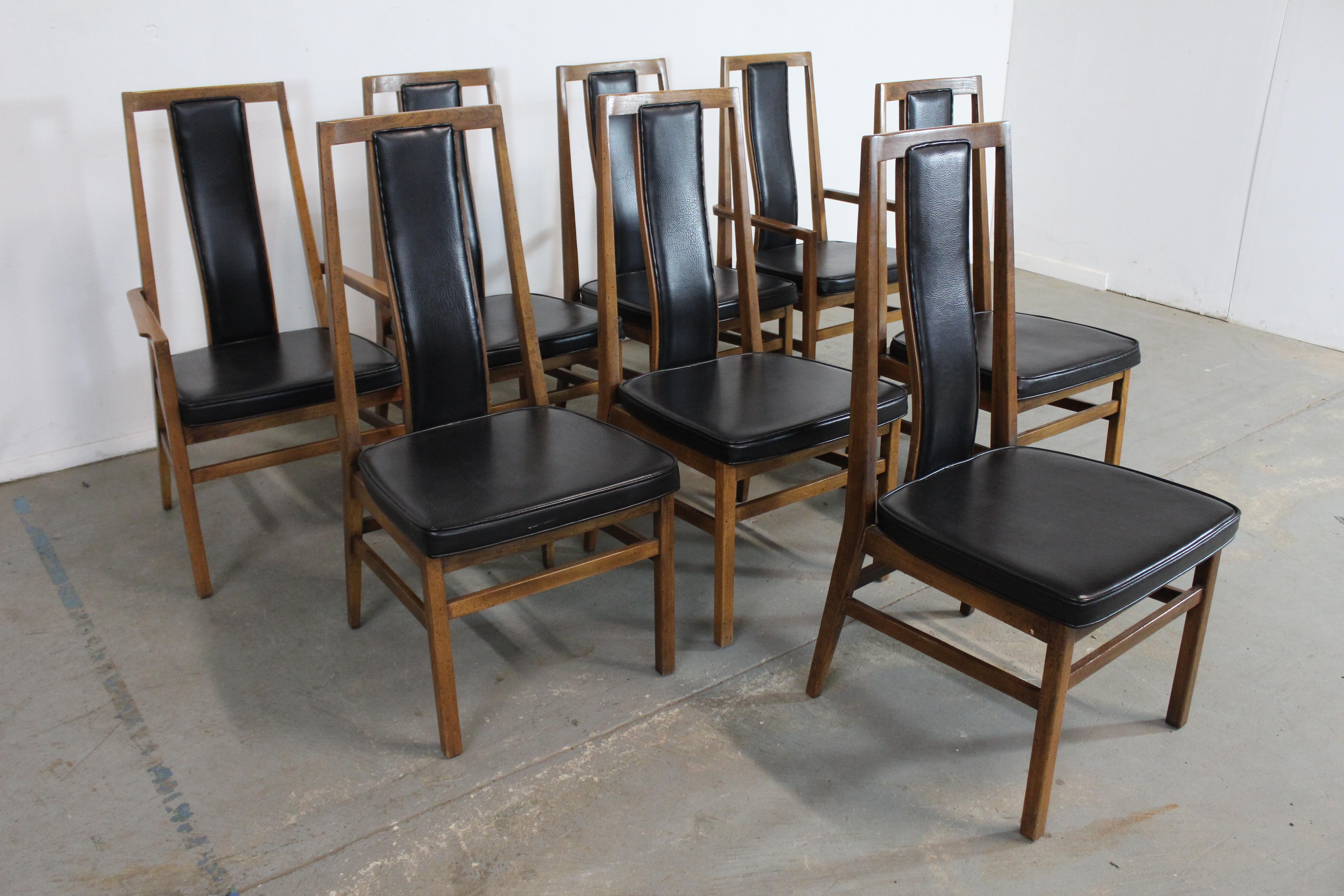 Set of 8 Mid-Century Modern Tall Back Dining Chairs by Founders 12