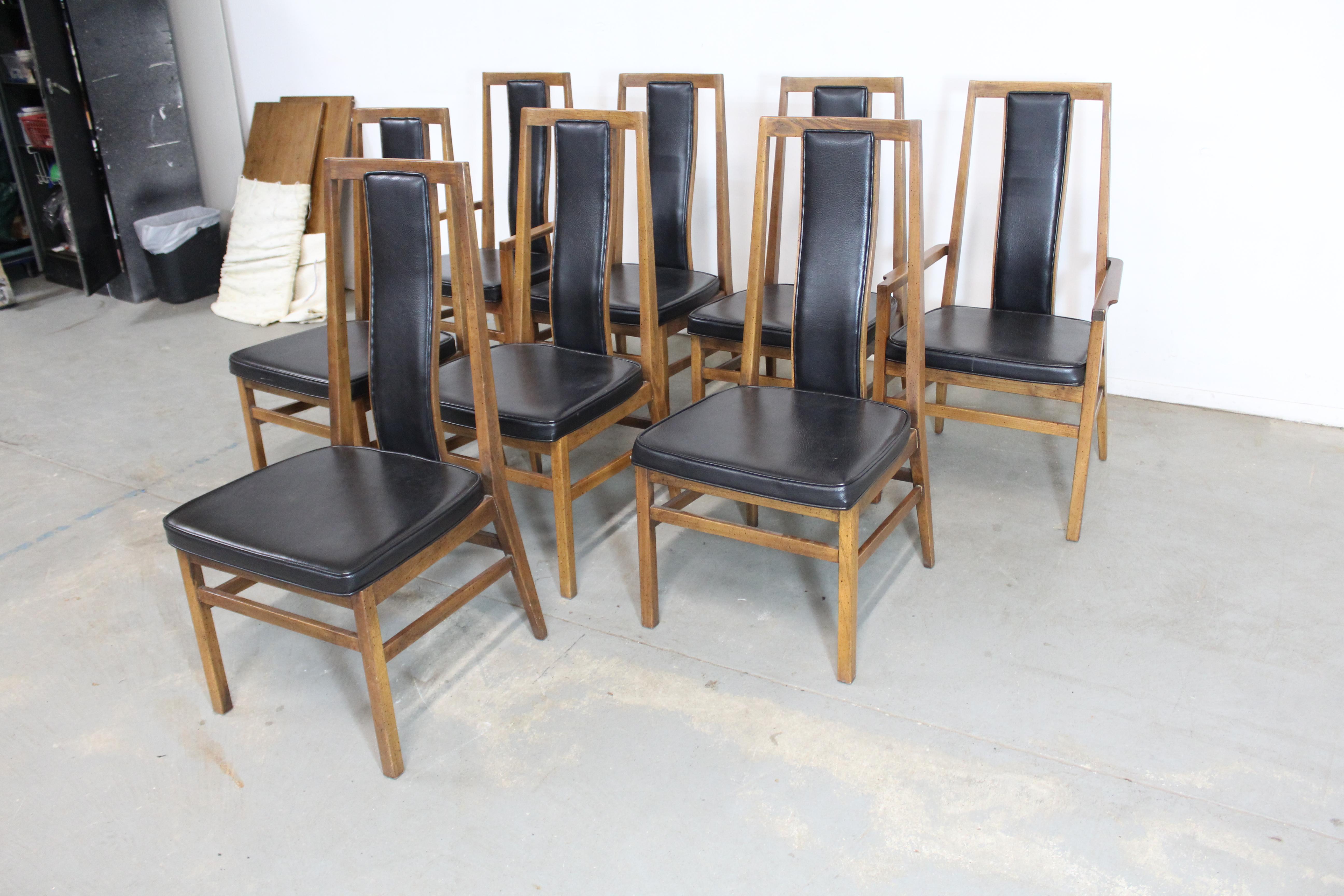20th Century Set of 8 Mid-Century Modern Tall Back Dining Chairs by Founders