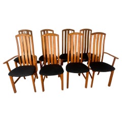 Set Of 8 Mid Century Modern Teak Dining Chairs By Skovby High Back Set Of 8 Mid Century Modern Teak Dining Chairs By Skovby High Back