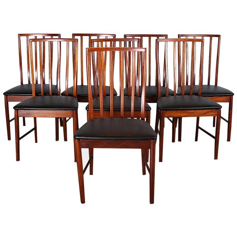Set of 8 Mid-Century Modern Teak Dining Chairs
