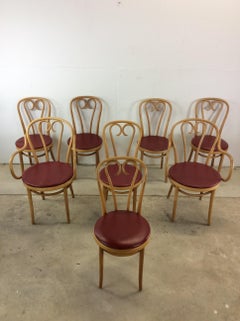 Set of 8 Mid Century Modern Thonet Style Cafe Chairs