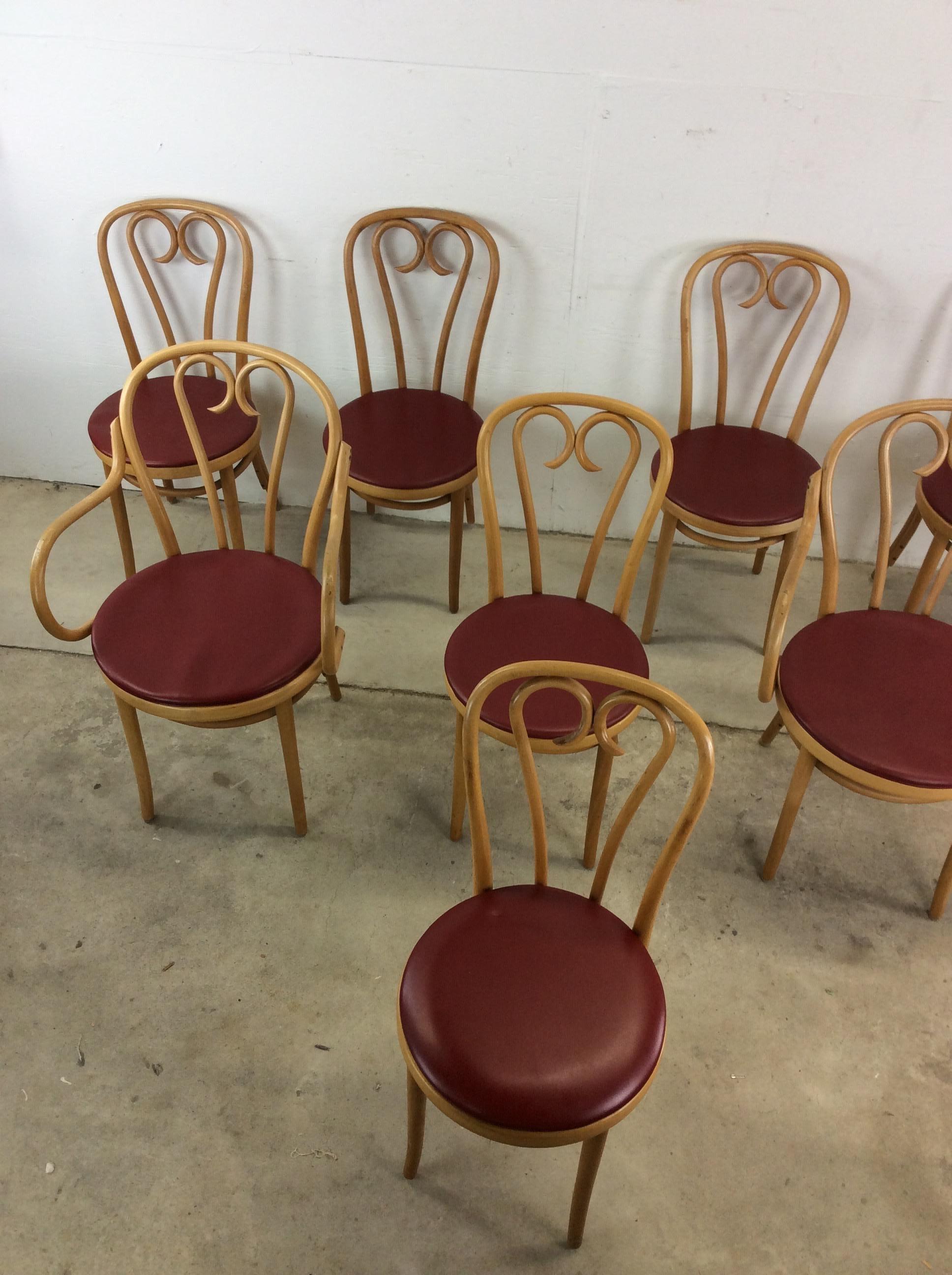 Set di 8 sedie da caffè in stile Thonet del Mid Century Modern in vendita 2