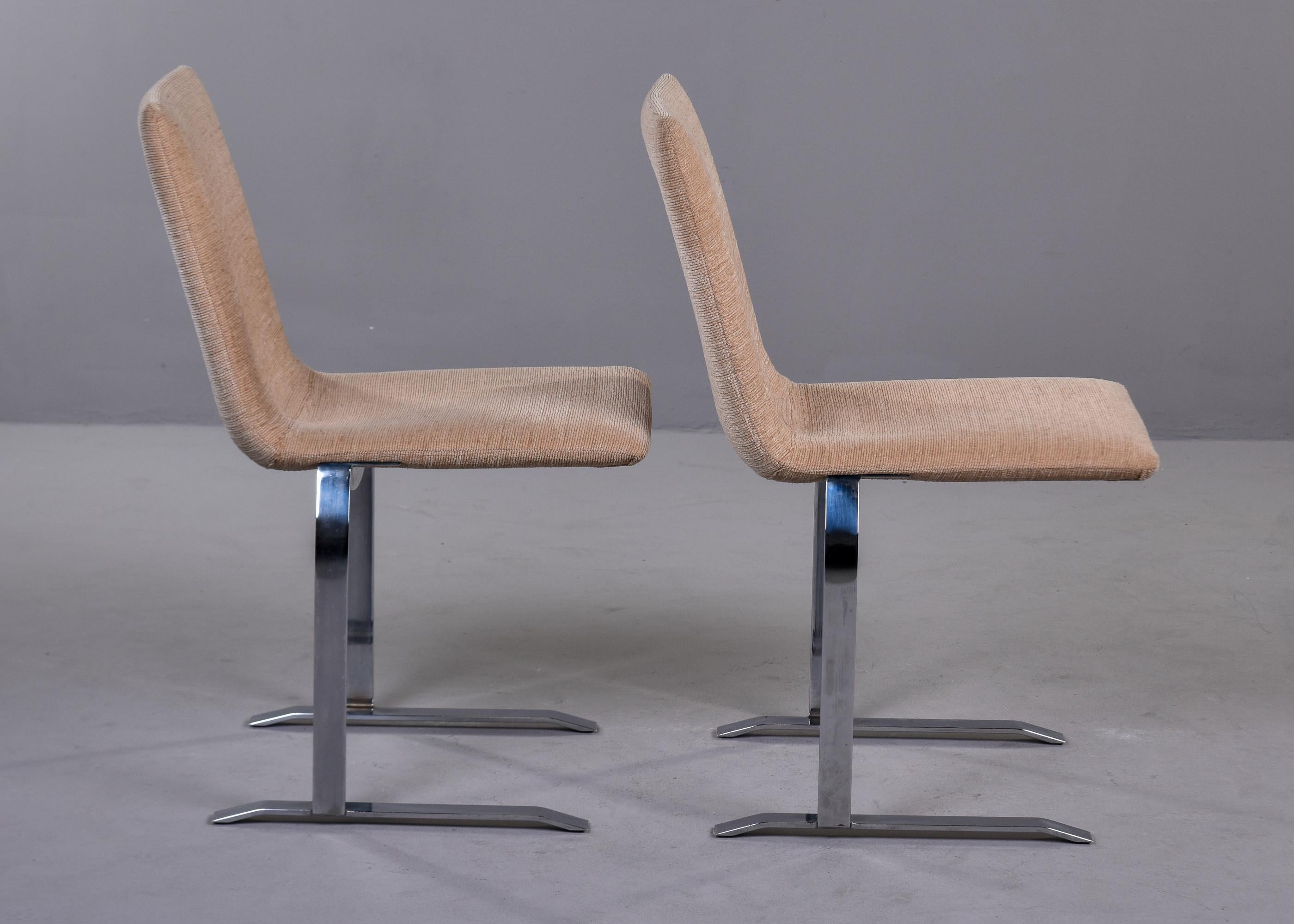 Set of 8 Mid Century Steel Base Dining Chairs by Giovanni Offredi for Saporiti 1