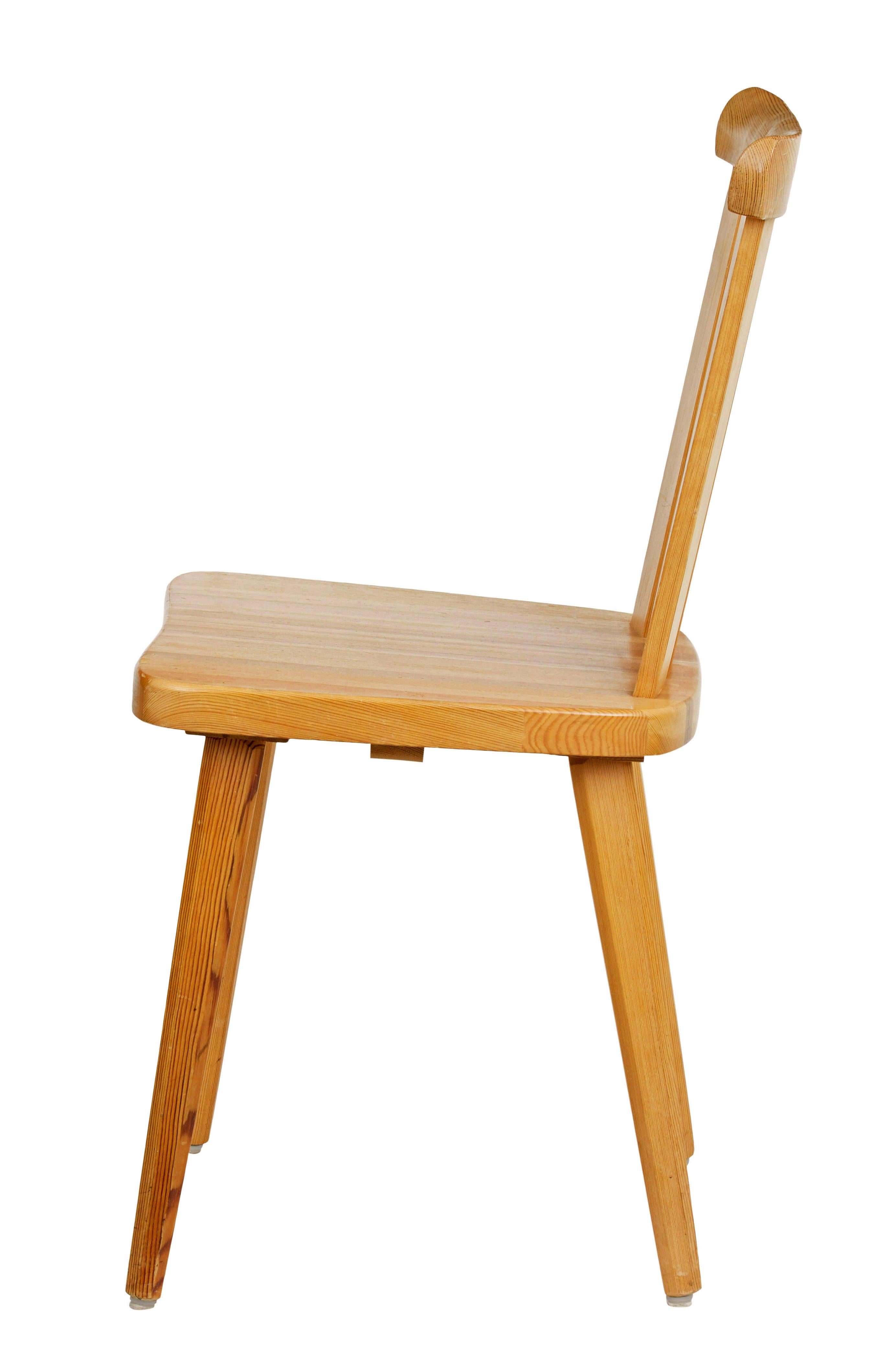 Mid-Century Modern Set of 8 mid century Swedish pine dining chairs For Sale