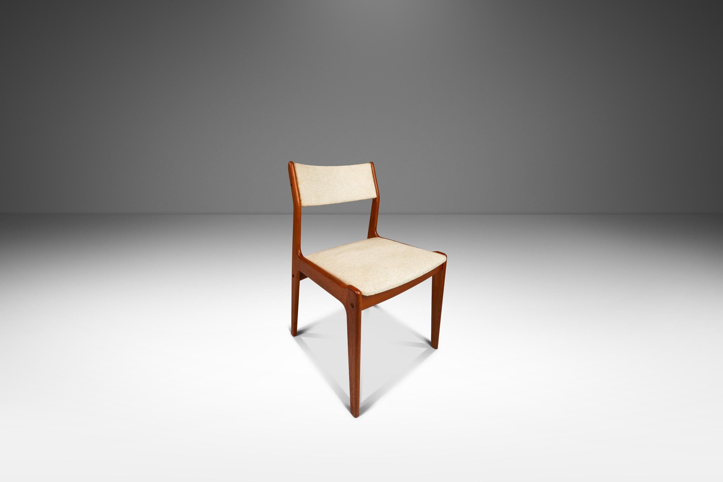 Set of 8 Mid-Century Teak Dining Chairs with New Upholstery by D-SCAN, c. 1970's 2