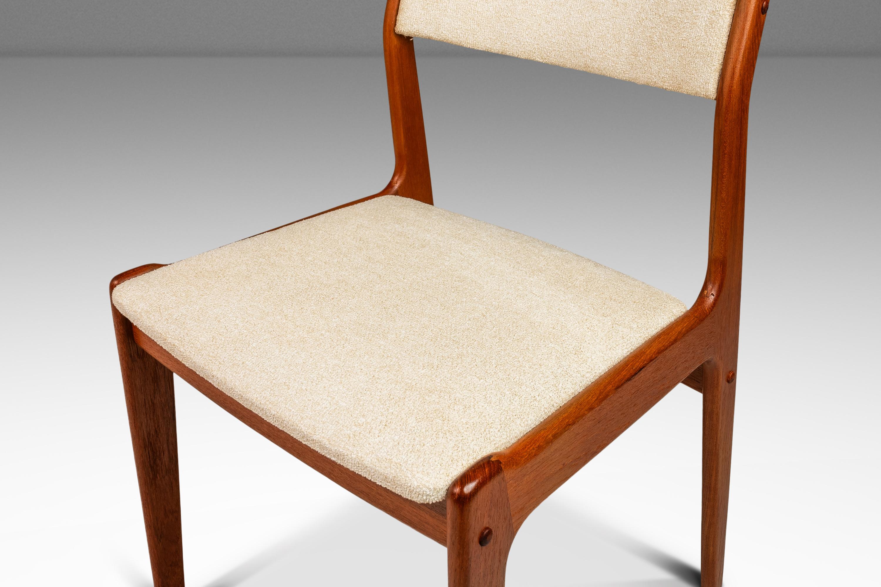 Set of 8 Mid-Century Teak Dining Chairs with New Upholstery by D-SCAN, c. 1970's 3