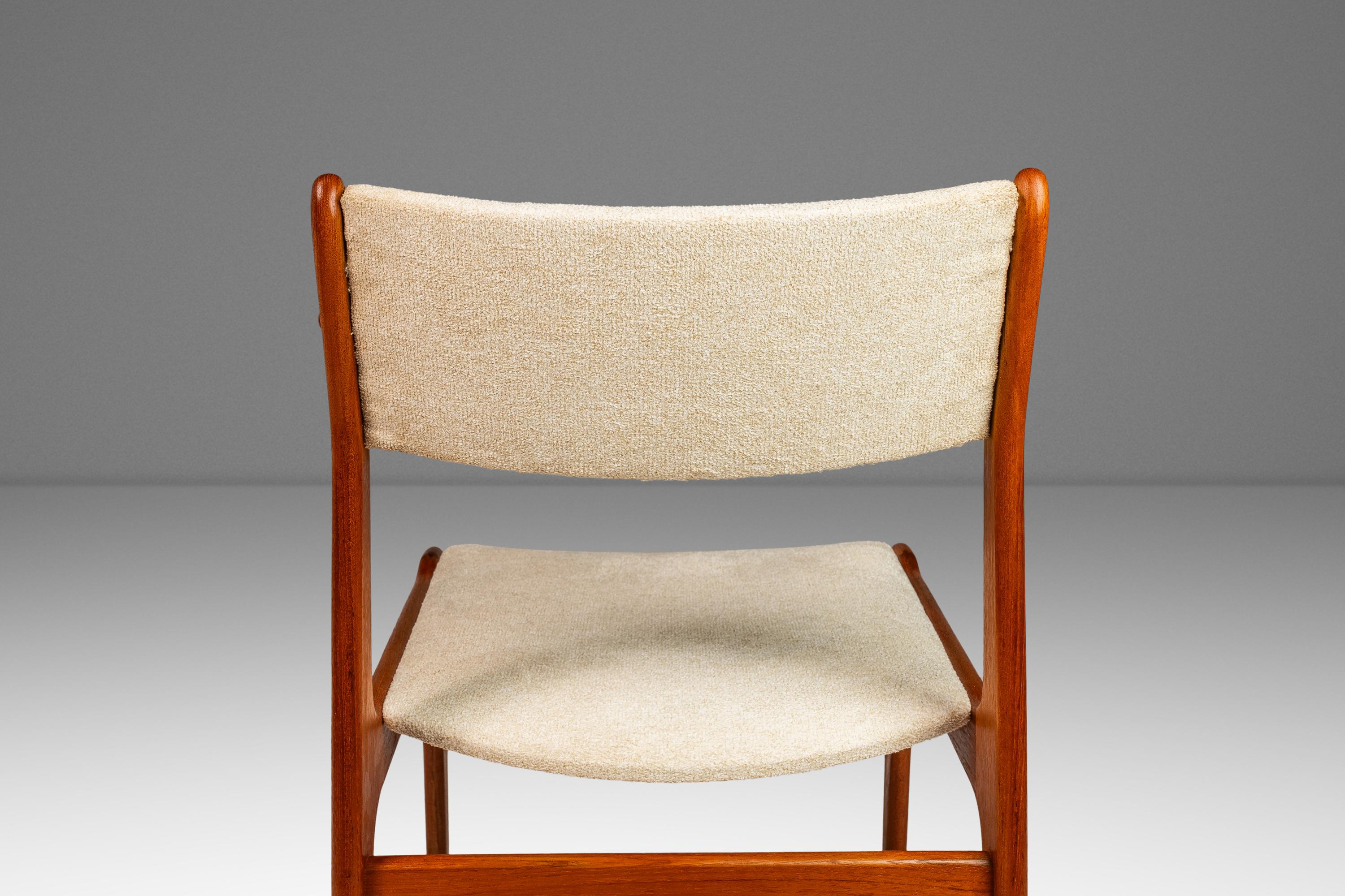 Set of 8 Mid-Century Teak Dining Chairs with New Upholstery by D-SCAN, c. 1970's 4