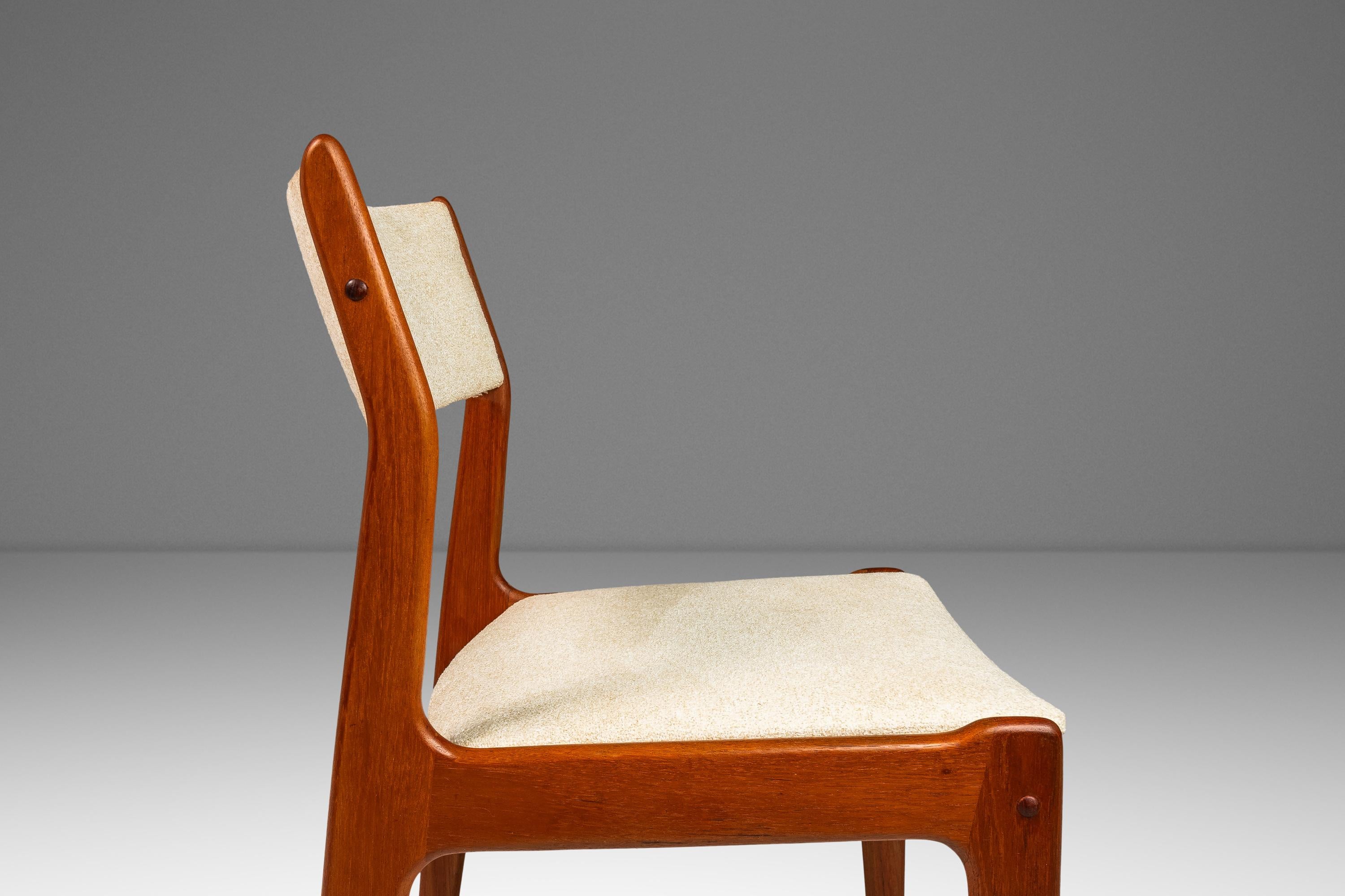 Set of 8 Mid-Century Teak Dining Chairs with New Upholstery by D-SCAN, c. 1970's 7