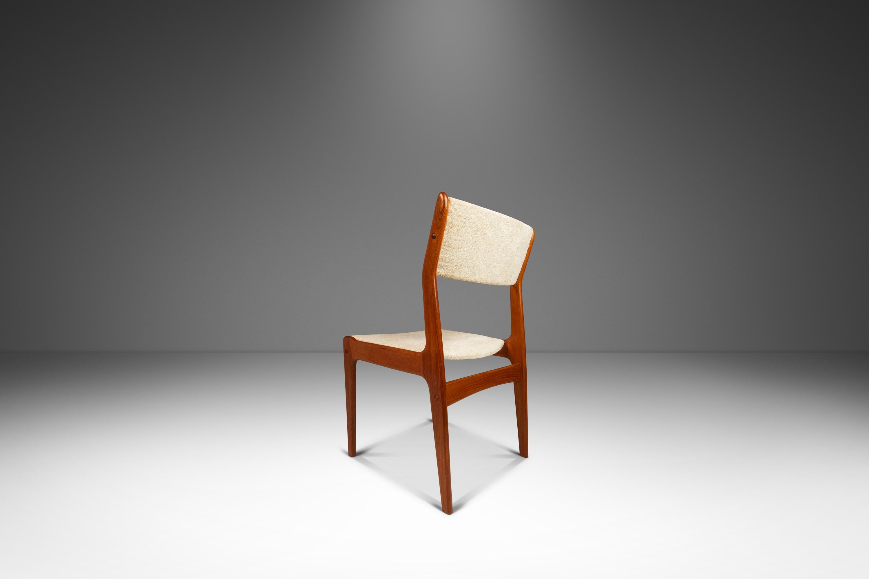 Mid-Century Modern Set of 8 Mid-Century Teak Dining Chairs with New Upholstery by D-SCAN, c. 1970's