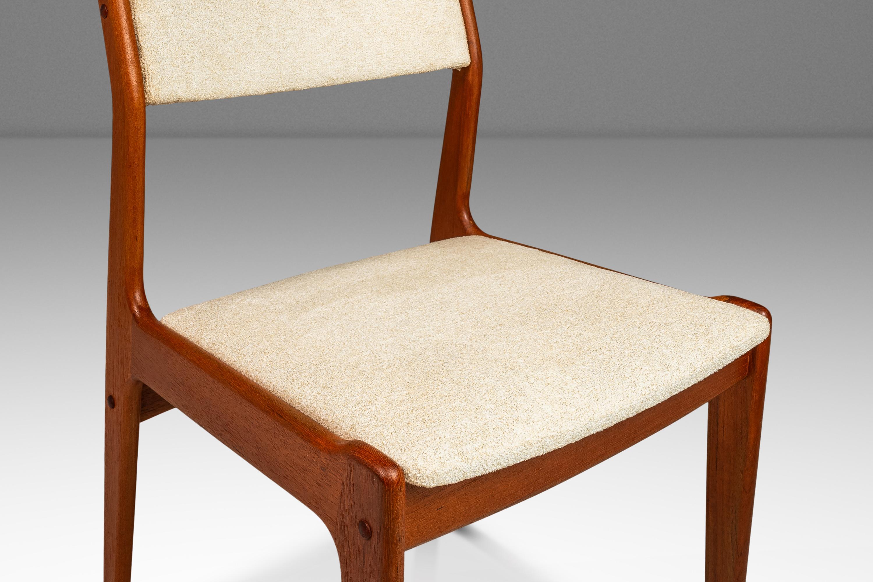 Late 20th Century Set of 8 Mid-Century Teak Dining Chairs with New Upholstery by D-SCAN, c. 1970's