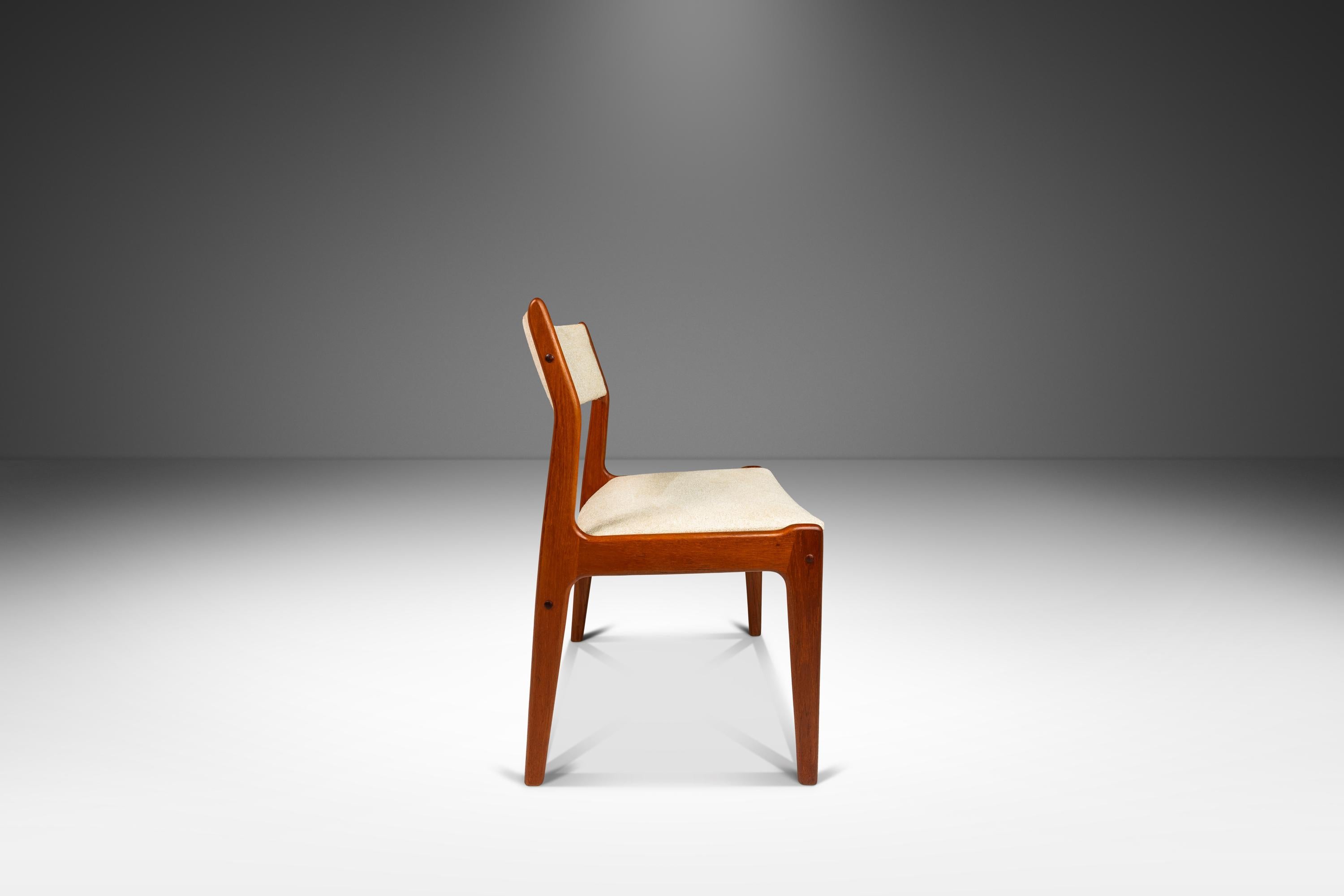 Set of 8 Mid-Century Teak Dining Chairs with New Upholstery by D-SCAN, c. 1970's 1