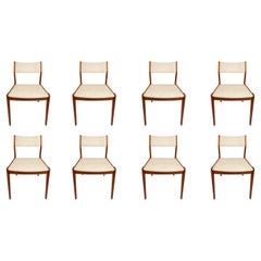 Set of 8 Mid-Century Teak Dining Chairs with New Upholstery by D-SCAN, c. 1970's