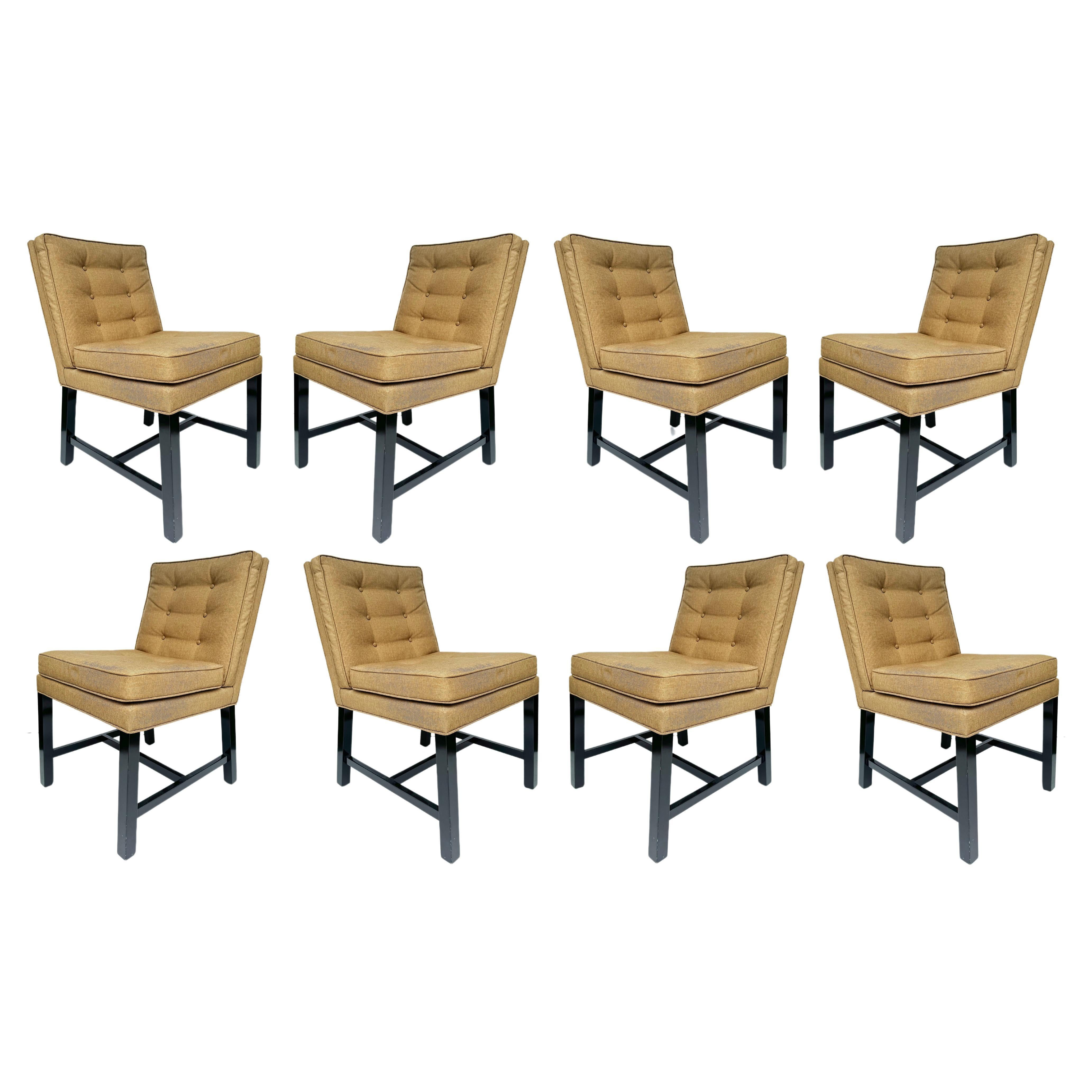 Set of 8 Mid-century Upholstered Dining Chairs, Harvey Probber Attributed For Sale