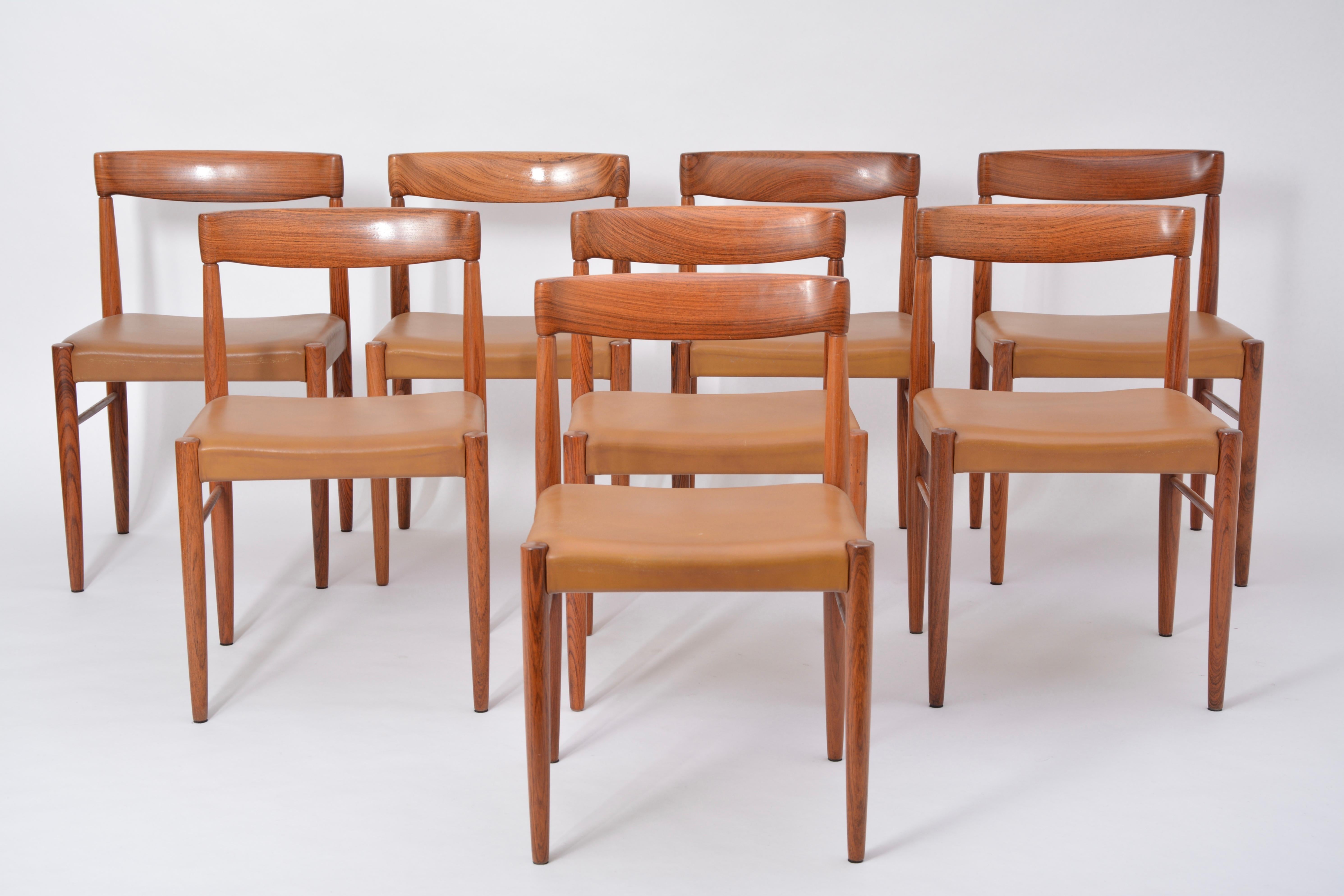 Mid-Century Modern Set of 8 Midcentury Dining Chairs by H.W. Klein for Bramin