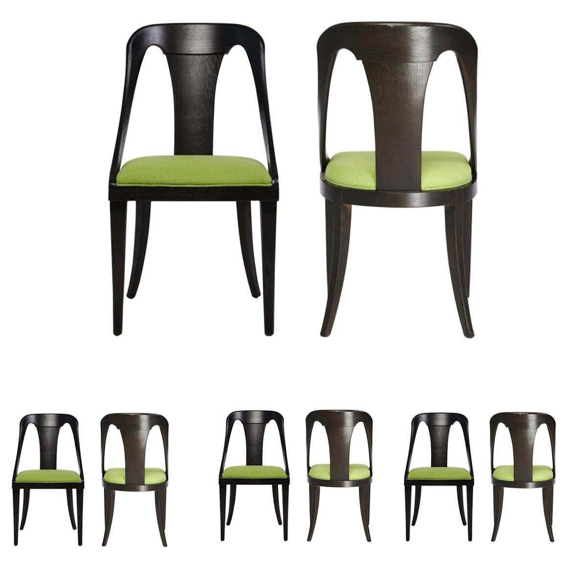 Set of 8 Midcentury Dining Chairs Designed by Jack Van der Molen