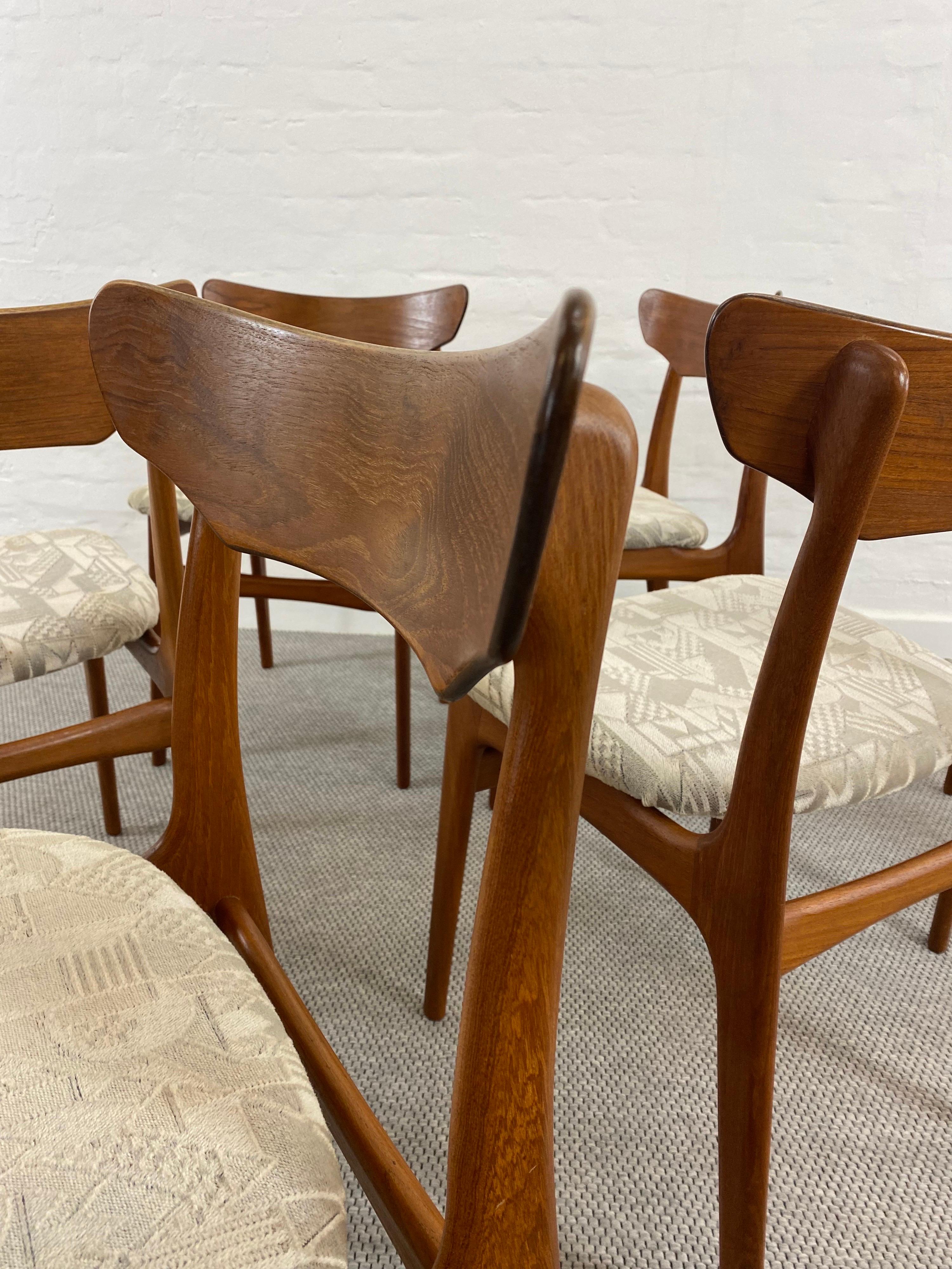 Set of 8 Midcentury Teak Dining Chairs from Schionning & Elgaard, Denmark, 1960s 3