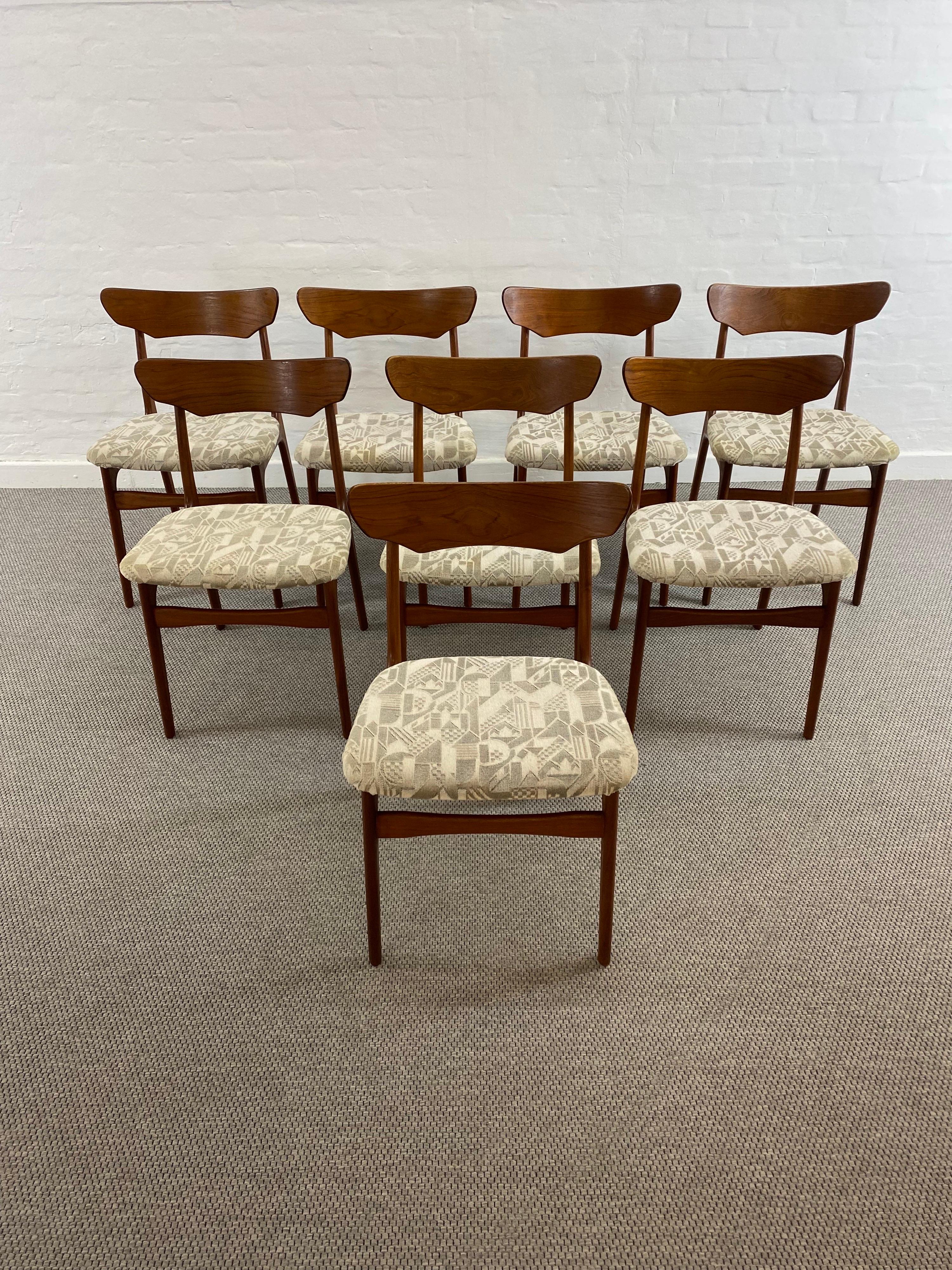 Set of 8 Midcentury Teak Dining Chairs from Schionning & Elgaard, Denmark, 1960s 8