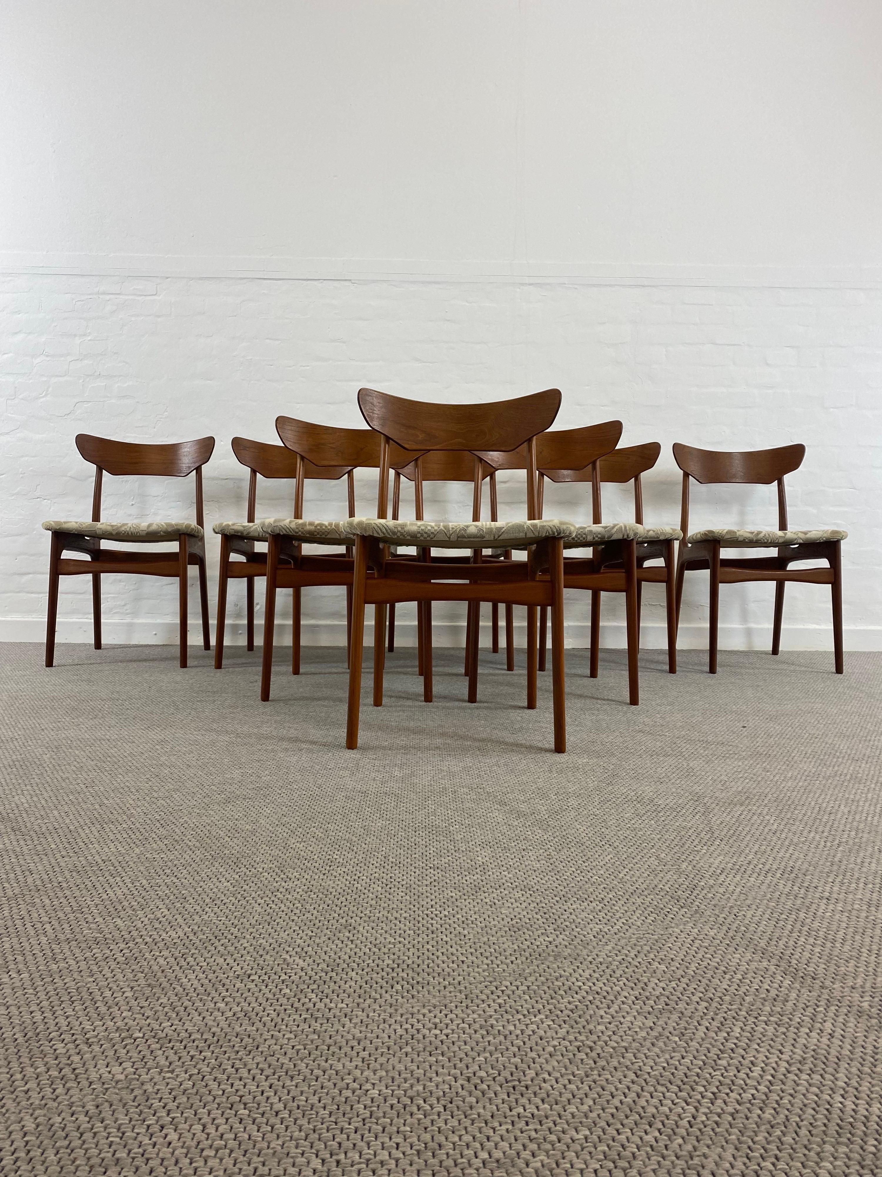 Set of 8 Midcentury Teak Dining Chairs from Schionning & Elgaard, Denmark, 1960s 2