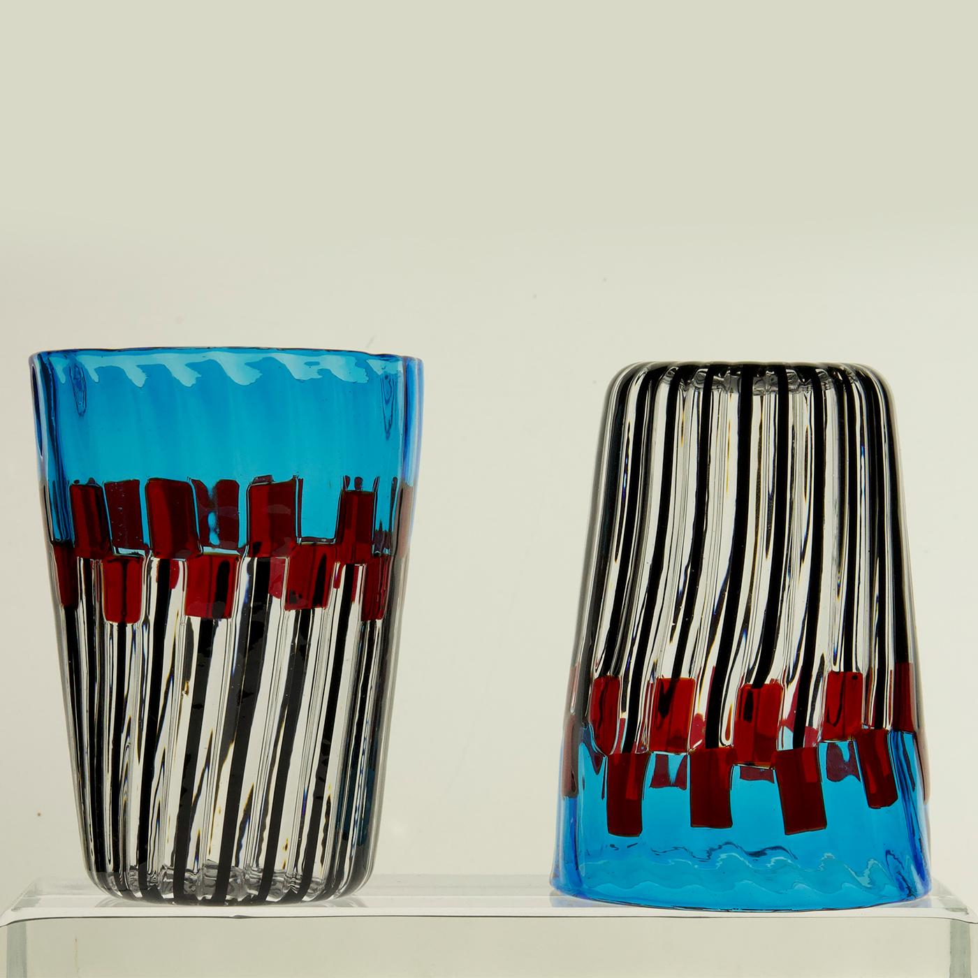 Juego de 8 vasos de cristal Mille Papaveri Rossi de Silvio Piattelli en venta 5