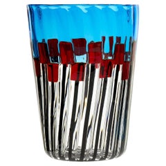 Set of 8 Mille Papaveri Rossi Glass Tumblers by Silvio Piattelli