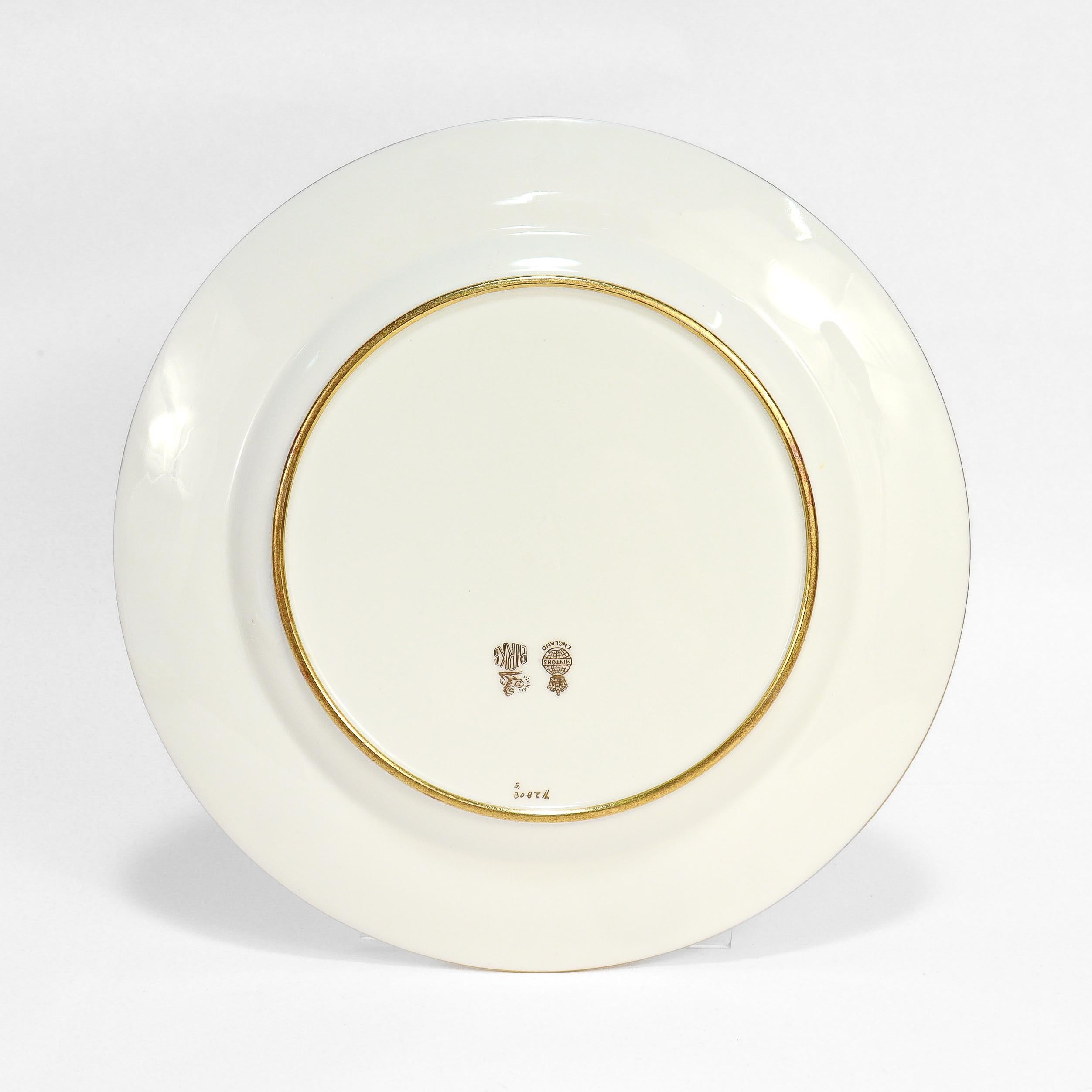 Ensemble de 8 assiettes à déjeuner en porcelaine de Minton fortement dorée Pâte-sur-pâte par Albion en vente 4