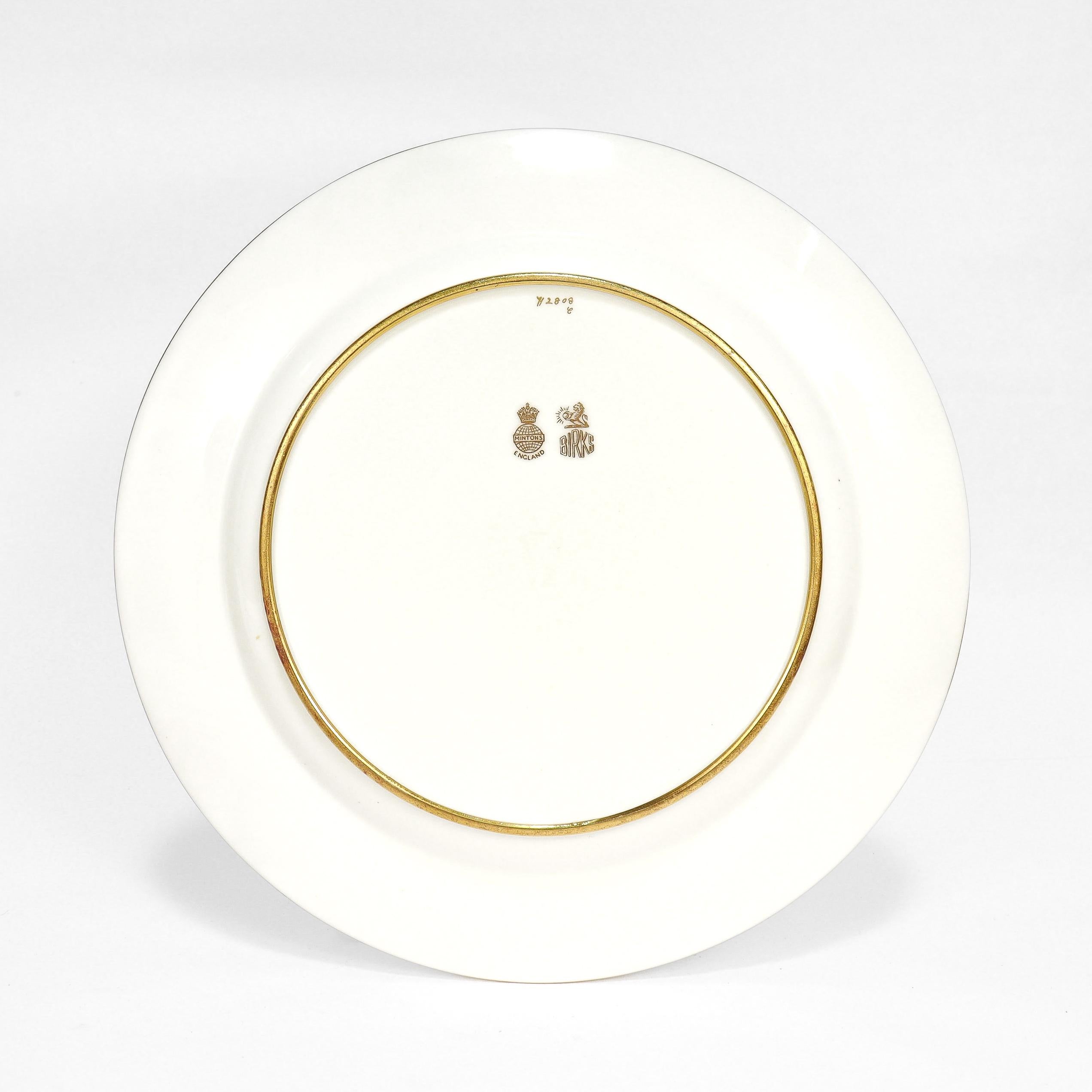 Ensemble de 8 assiettes à déjeuner en porcelaine de Minton fortement dorée Pâte-sur-pâte par Albion en vente 7
