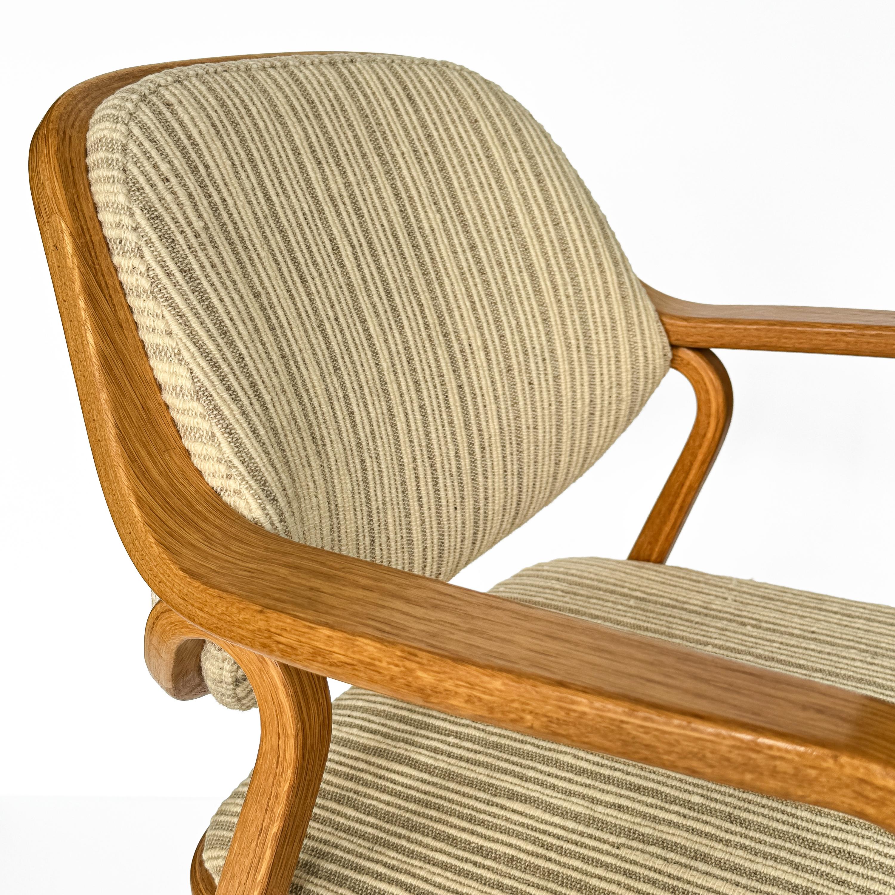 Set of 8 Model 1105 Oak Dining Chairs by Don Pettit for Knoll 5