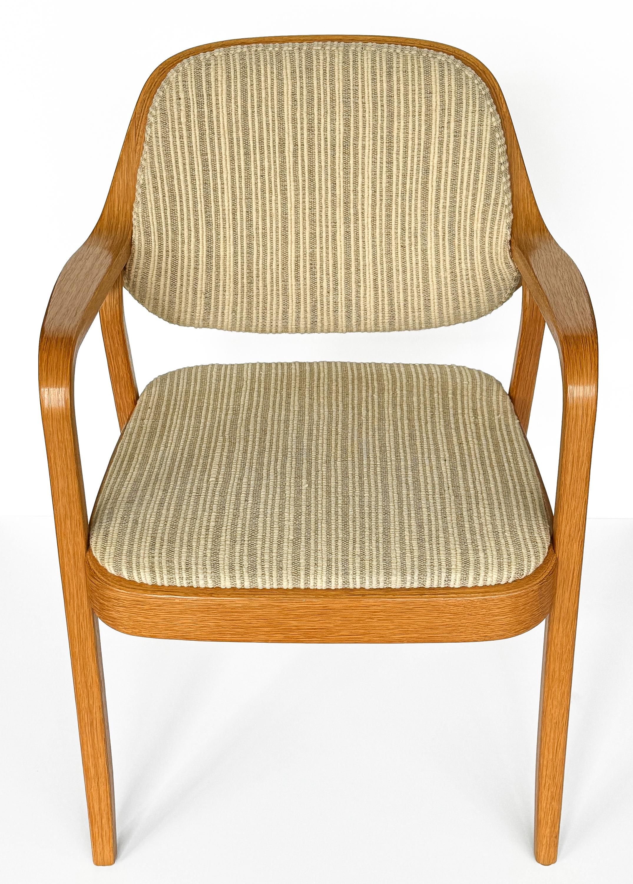 Stained Set of 8 Model 1105 Oak Dining Chairs by Don Pettit for Knoll For Sale