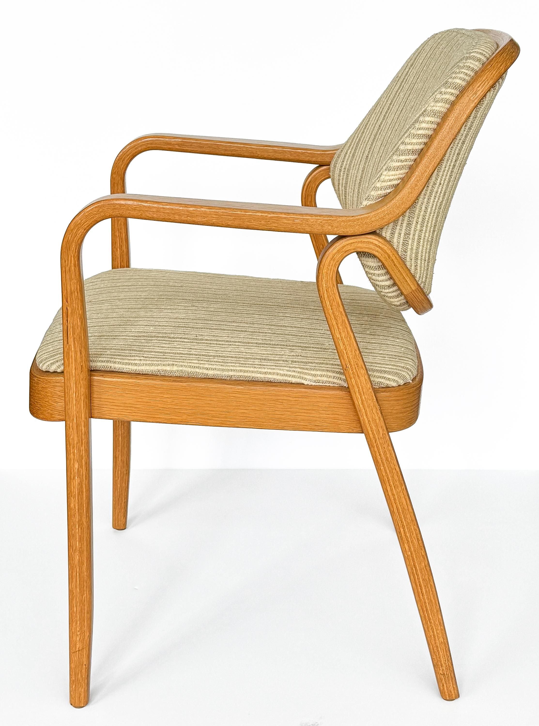 Late 20th Century Set of 8 Model 1105 Oak Dining Chairs by Don Pettit for Knoll For Sale