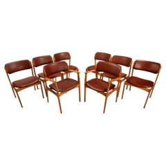 Ensemble de 8 chaises de salle à manger Model 49 en teck, Erik Buch, D. A. Møbler, Danemark, années 1960