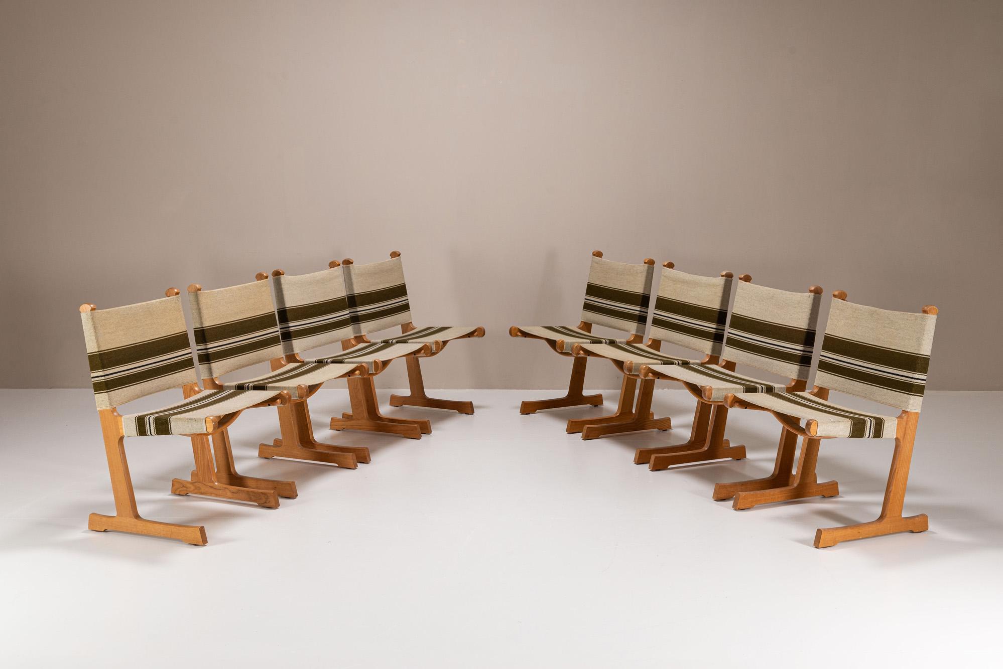 Juego de 8 sillas de comedor Modelo 594 de Ditte & Adrian Heath para France & Søn Danés en venta