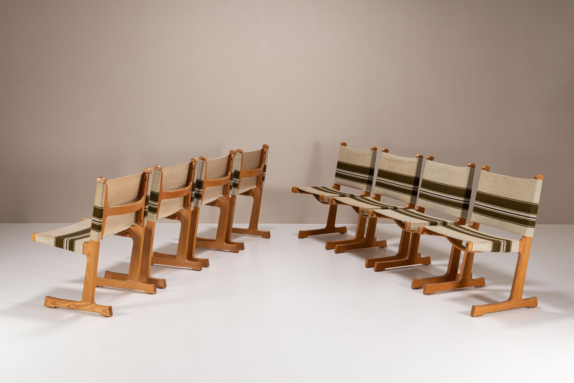 Juego de 8 sillas de comedor Modelo 594 de Ditte & Adrian Heath para France & Søn en Bueno estado para la venta en Hellouw, NL