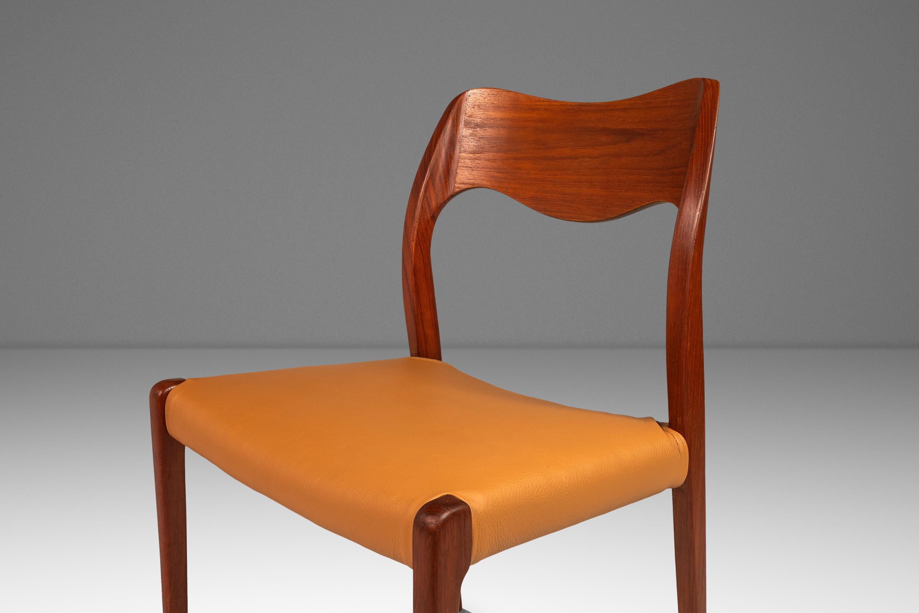 Ensemble de 8 chaises modèle 71, Niels Møller, JL Møllers Møbelfabrik, Danemark, années 1960 en vente 3