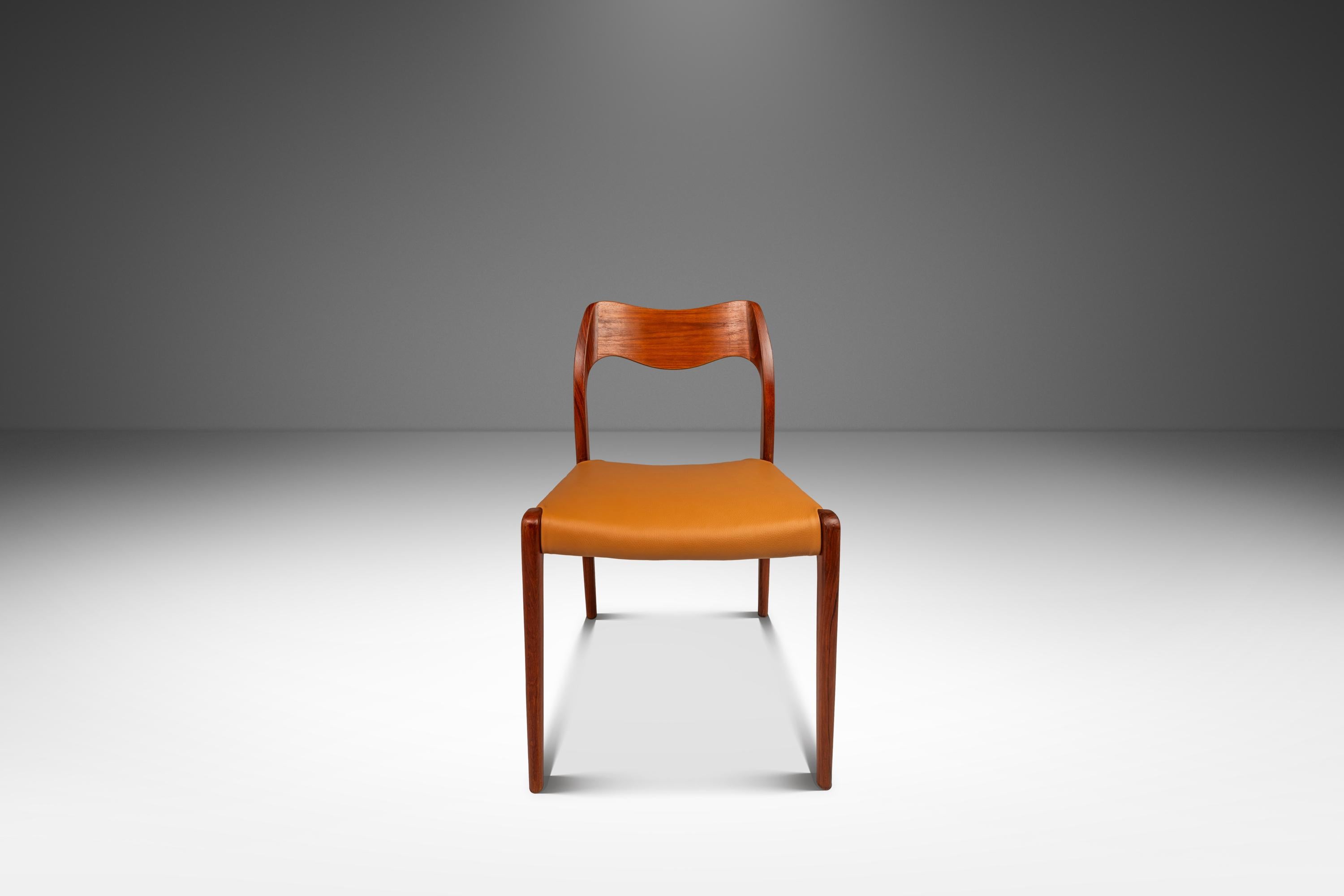 Mid-Century Modern Ensemble de 8 chaises modèle 71, Niels Møller, JL Møllers Møbelfabrik, Danemark, années 1960 en vente