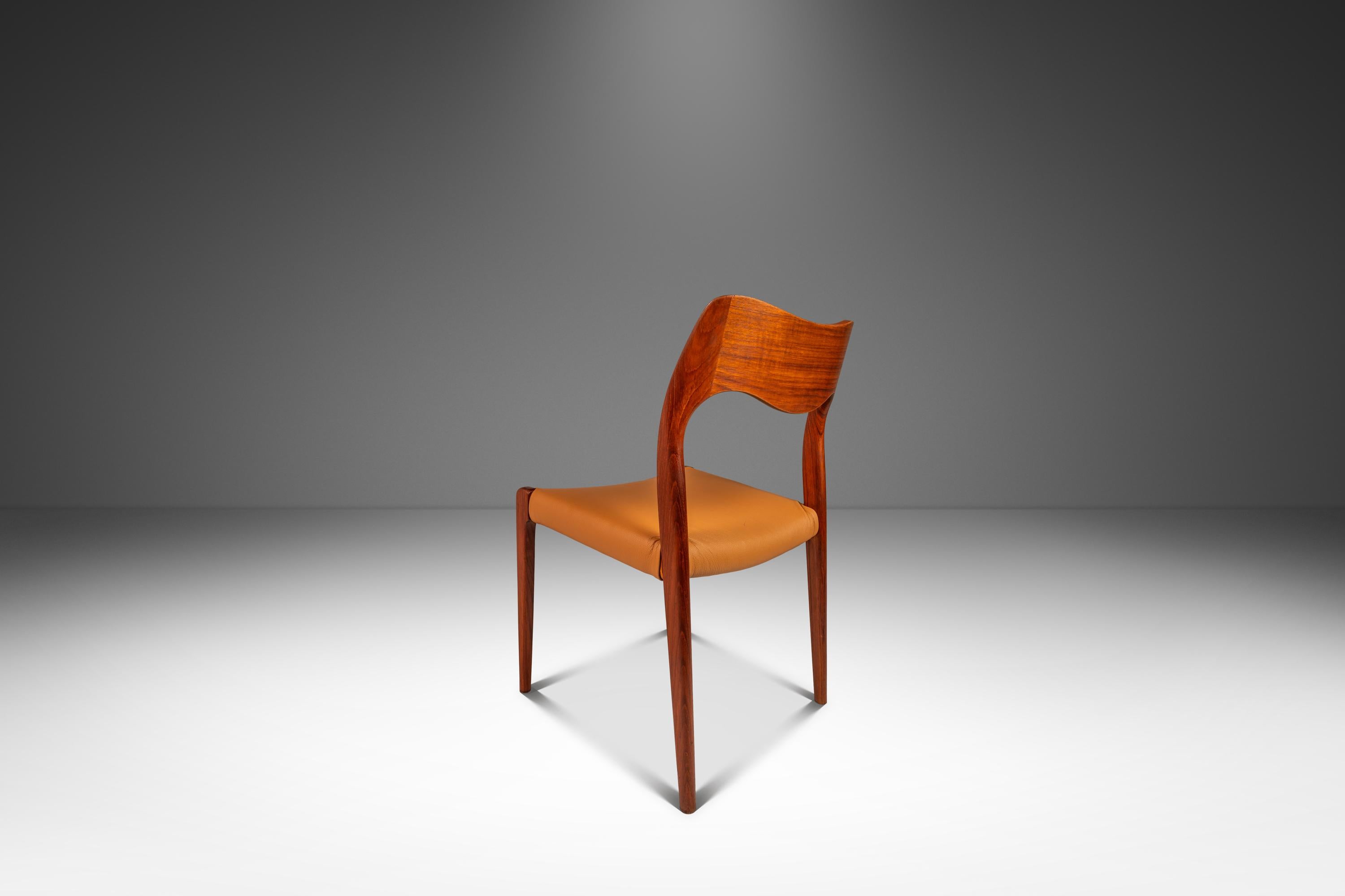 Ensemble de 8 chaises modèle 71, Niels Møller, JL Møllers Møbelfabrik, Danemark, années 1960 Bon état - En vente à Deland, FL