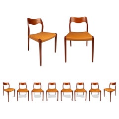 Satz von 8 Stühlen Modell #71, Niels Møller, JL Møllers Møbelfabrik, Dänemark, 1960er Jahre