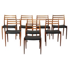 Set of 8 Model 78 Chairs, Niels O. Møller, JL Møllers Møbelfabrik, 1950s/1960s