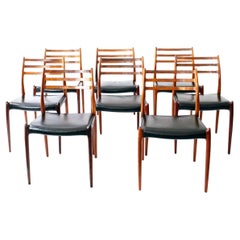 Ensemble de 8 chaises de salle à manger Model 78 par Niels Otto Møller, Danemark, années 1960