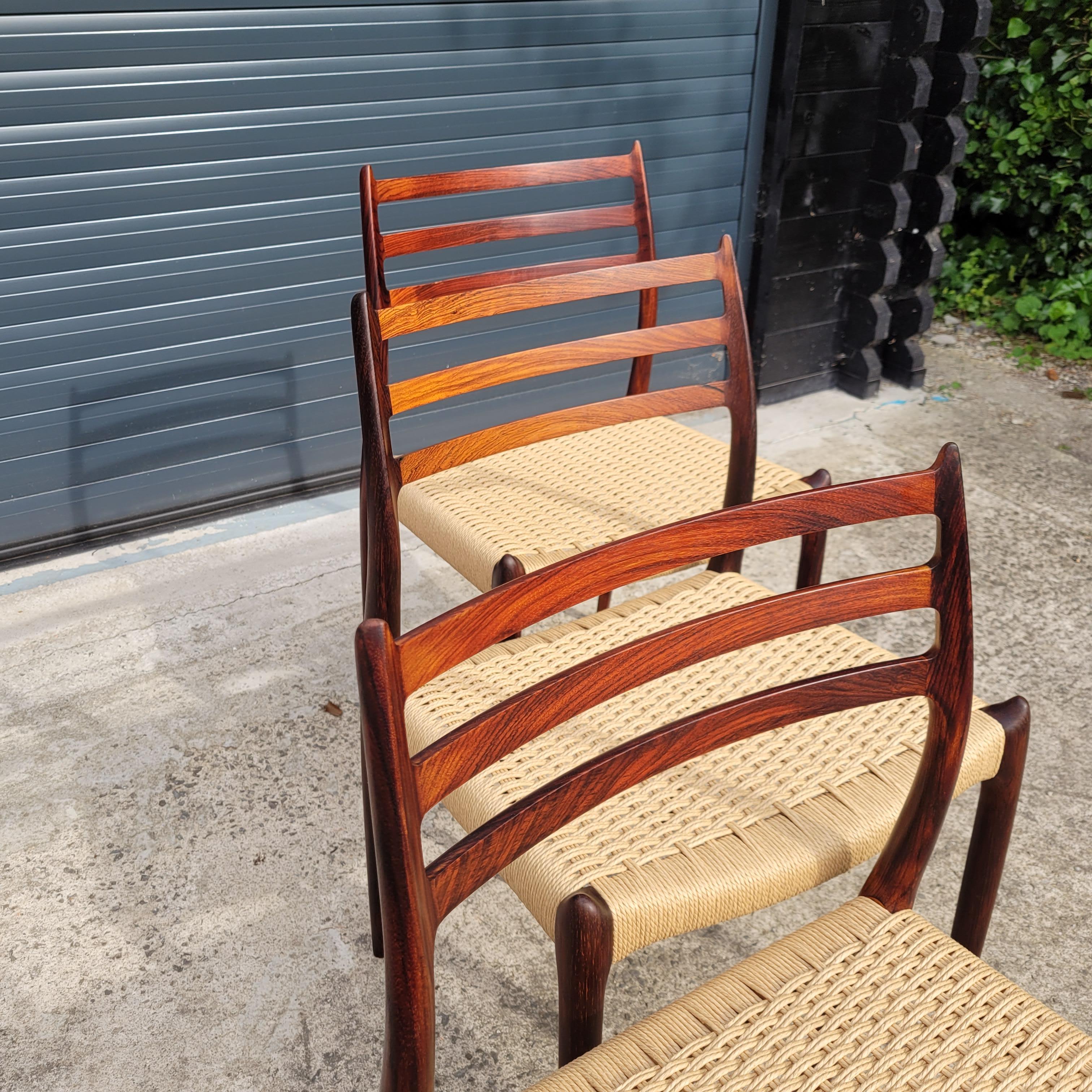 Set of 8 Model 78 Rosewood Dining Chairs by Niels Otto Møller 3