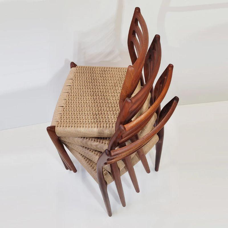 Danish Set of 8 Model 78 Teak Dining Chairs by Niels Otto Møller