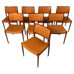 Set of 8 Model 80 Dining Chairs by Niels Otto Møller, Denmark, c. 1960's
