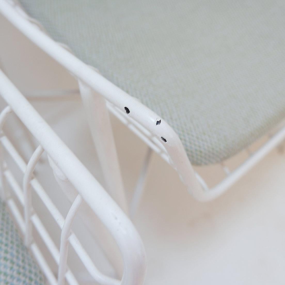 Set of 8 modern armchairs in white lacquered steel For Sale 6