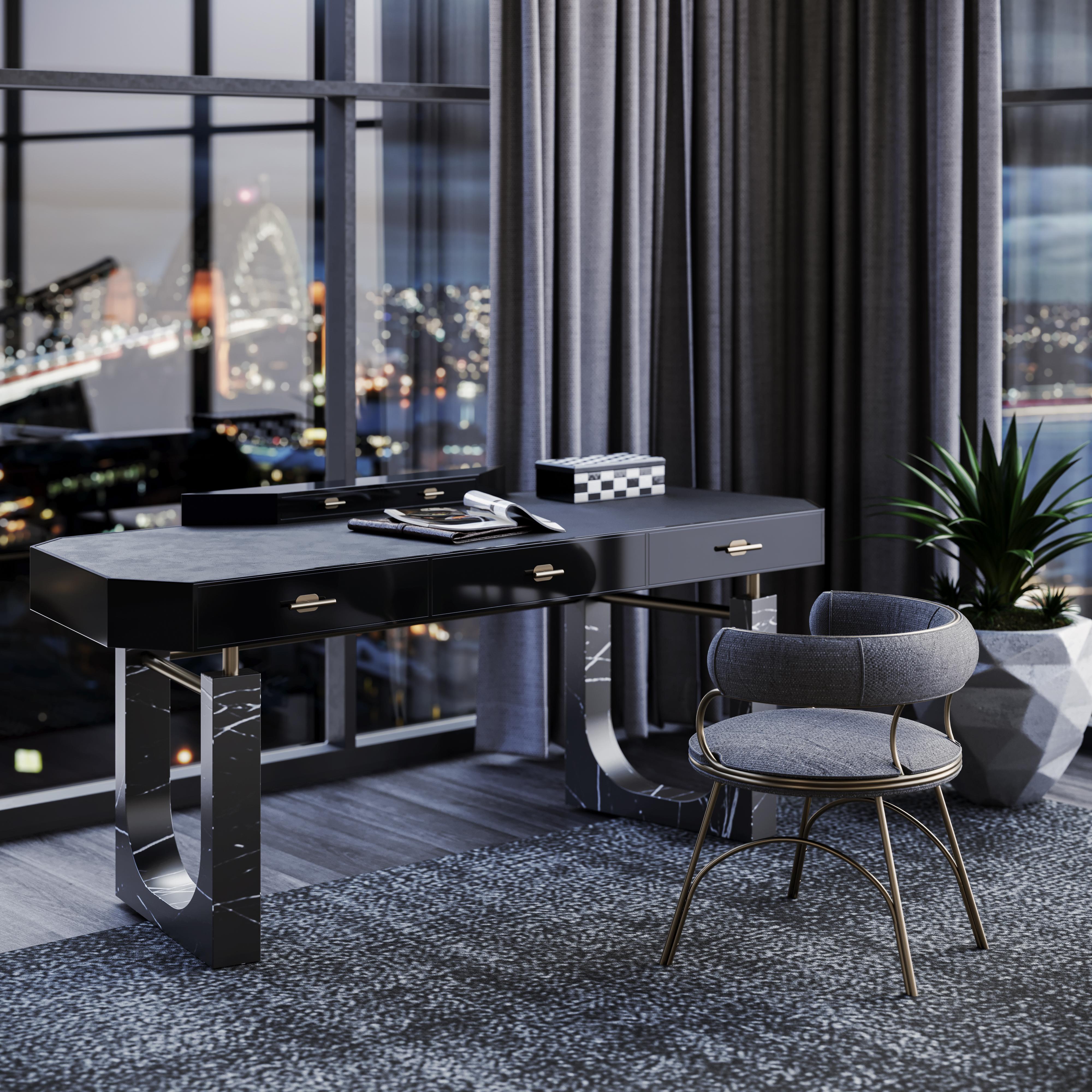 Set de 8 Sillas de Comedor Modernas Austin Terciopelo Acero by Porus Studio en venta 6