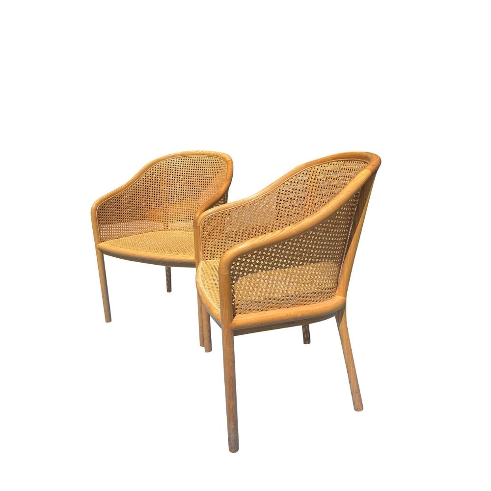 Americano Set di 8 sedie moderne in canna Landmark di Ward Bennetts per Brickel in vendita