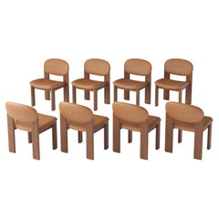Set of 8 Modern Dining Archipen Chair in Natural Leather "Cashmere" by Noom