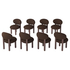 Lot de 8 chaises de salle à manger modernes Flock CS2 en polyester Baloo Boucle by NoOM