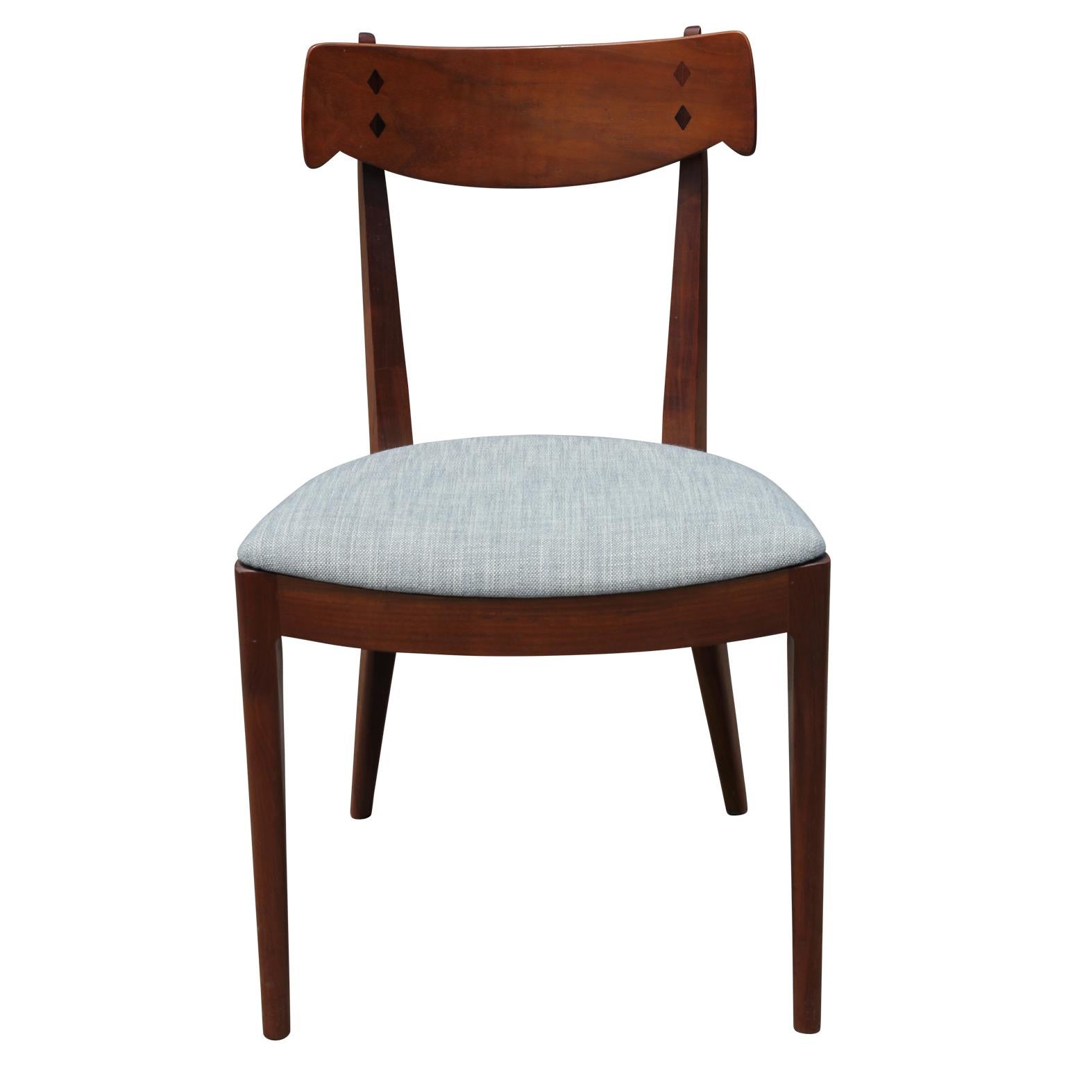American Set of 8 Modern Drexel Declaration Walnut Modern Dining Room Chairs