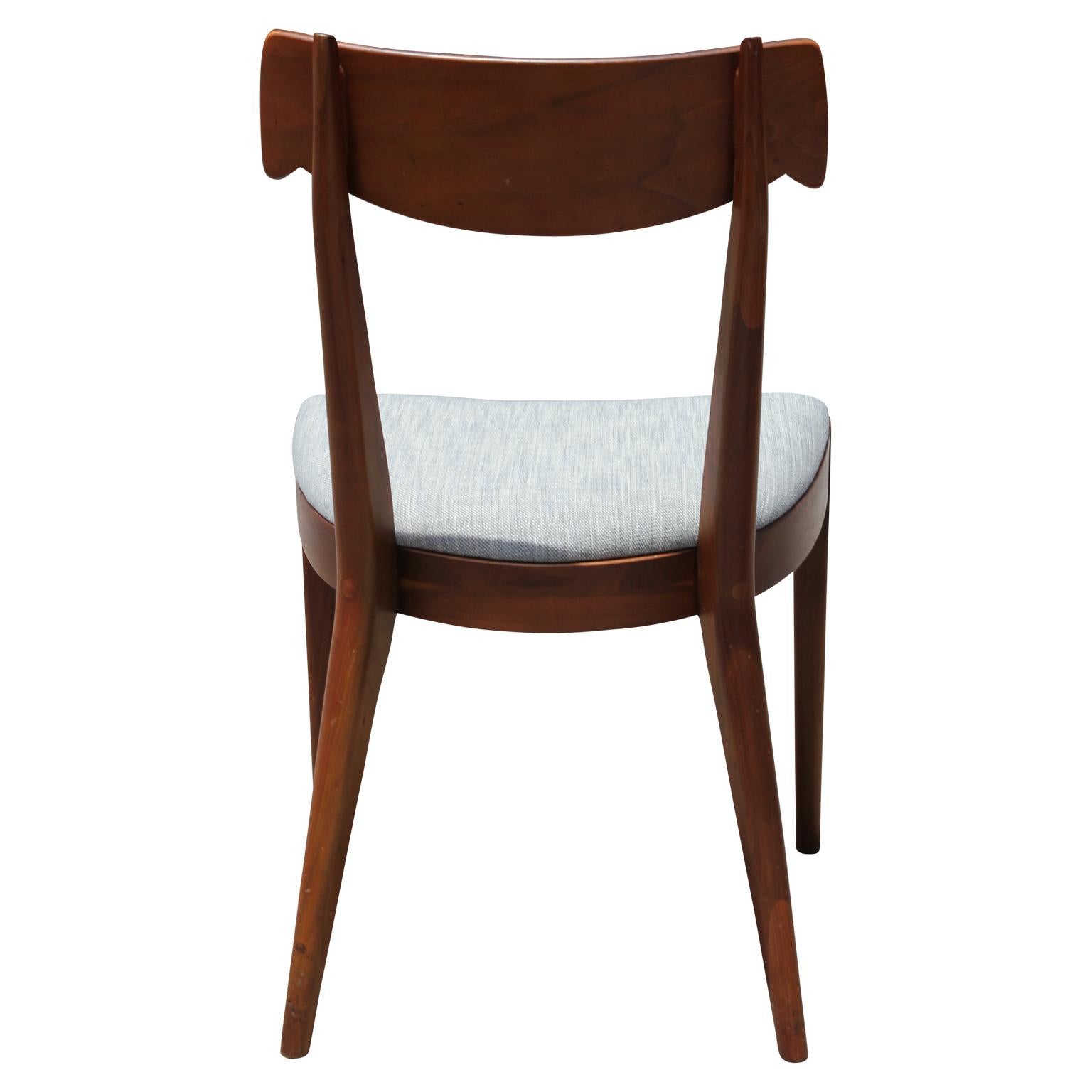Fabric Set of 8 Modern Drexel Declaration Walnut Modern Dining Room Chairs