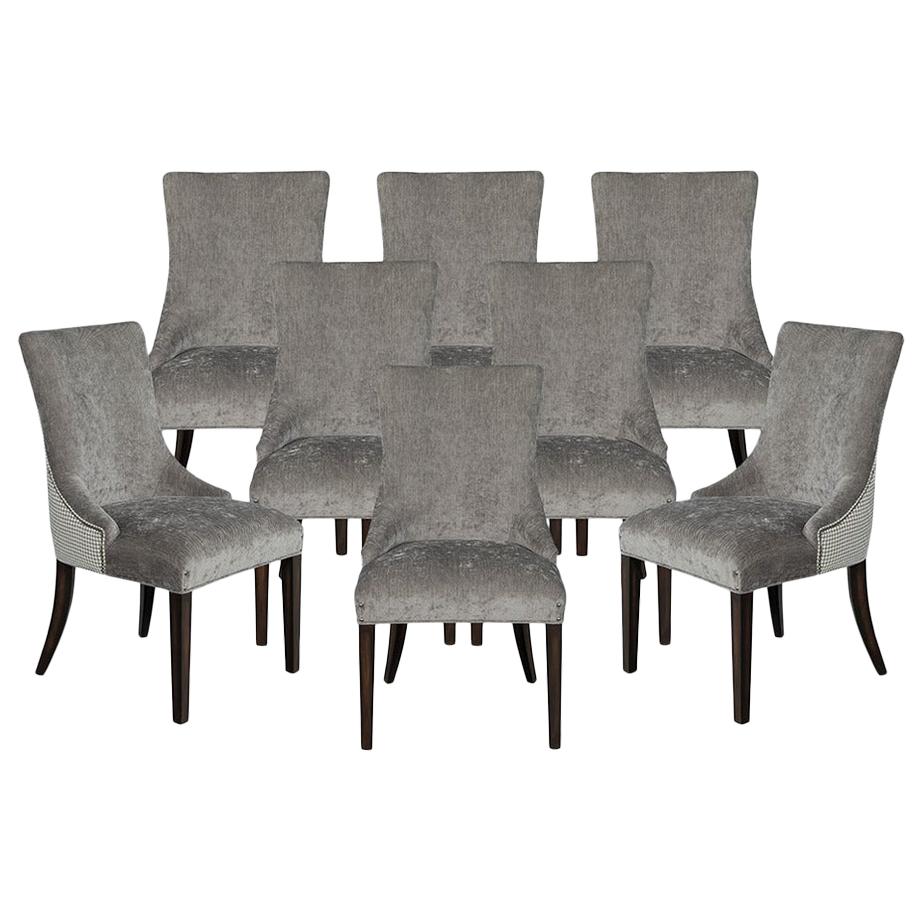 Set of 8 Modern Grey Dining Chairs