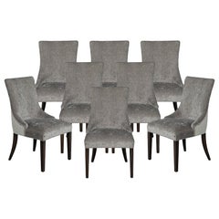 Set di 8 sedie da pranzo moderne grigie